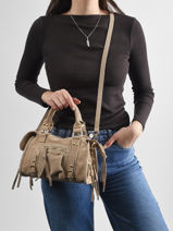 Cross Body Tas Velvet Leder Milano Beige velvet VE24093O-vue-porte