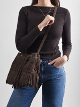 Cross Body Tas Velvet Leder Milano Bruin velvet VE24116O-vue-porte