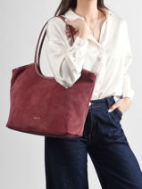 Schoudertas Milan Su�de Leder Nat et nin Roze vintage MILAN-vue-porte