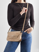 Cross Body Tas Buckle Lulu castagnette Beige buckle D-vue-porte