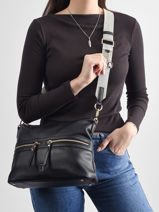 Schoudertas Zip Lulu castagnette Zwart zip ALCIDE-vue-porte