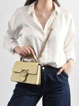 Handtas Love Bag Icon Leder Pinko Groen love bag icon A0F1-vue-porte