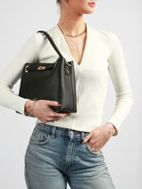 Schoudertas Saffiano David jones Zwart saffiano CM6829-vue-porte