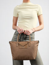 Handtas Smart Kba Nylon Lancaster Beige smart kba 36-vue-porte