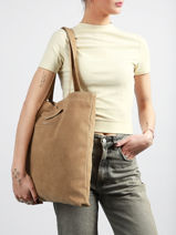 Schoudertas Suedine Kba Lancaster Beige suedine kba 61-vue-porte