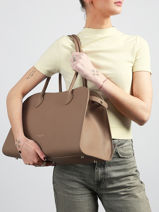 Schoudertas Donna Hopper Leder Lancaster Beige donna hopper 122-vue-porte