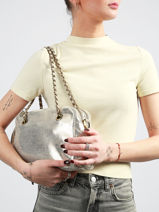 Schoudertas Vintage Leder Mila louise Blauw vintage 3889RX-vue-porte