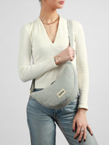 Cross Body Tas Rayures Katoen Hindbag Blauw rayures RA-vue-porte