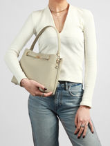Schoudertas Saffiano David jones Beige saffiano CM6829-vue-porte