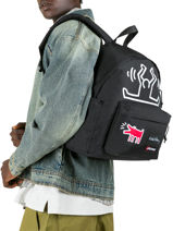 Rugzak 1 Compartiment Met 14" Laptopvak Eastpak Zwart eastpak x keithharing A5BG4KEI-vue-porte