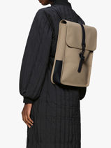 Backpack Mini - Rugzak 1 Compartiment Met 13" Laptopvak Rains Beige city 13020-vue-porte