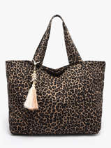Schoudertas Leopard Katoen Miniprix Beige leopard L
