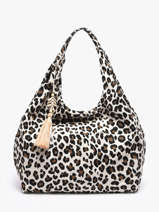Schoudertas Leopard Katoen Miniprix Wit leopard L