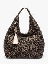 Schoudertas Leopard Katoen Miniprix Beige leopard L