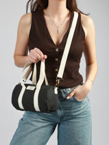 Cross Body Tas Amour Toile Katoen Miniprix Zwart amour toile 8084-vue-porte