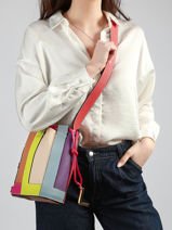 Cross Body Tas S Elles Colorblock Leder Lancel Roze elles A14203-vue-porte