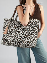 Schoudertas Leopard Katoen Miniprix Wit leopard L-vue-porte