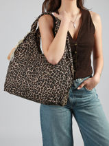 Schoudertas Leopard Katoen Miniprix Beige leopard L-vue-porte