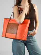Schoudertas L Fran Nylon Laurent david Oranje ld bags 887-vue-porte