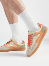 Sneakers Uit Leder Hoff Oranje men 12619407-vue-porte