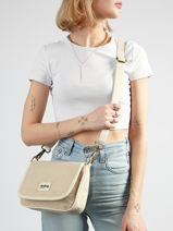 Cross Body Tas Tressage Katoen Hindbag Beige tressage TS-vue-porte