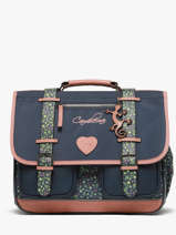 Boekentas 2 Compartimenten Cameleon Blauw vintage fantasy PBVGCA38