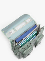 Boekentas 3 Compartimenten Cameleon Groen vintage north PBVWCA41-vue-porte