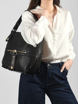 Schoudertas Nomade Leder Gerard darel Bruin midday B402-vue-porte