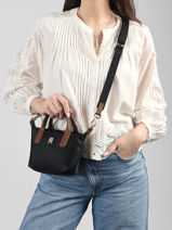 Cross Body Tas Popette Nylon Tommy hilfiger Zwart popette AW18368-vue-porte