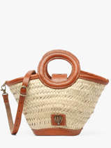 Handtas Estival Le voyage en panier Beige estival PM927