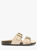 Slippers Met Riempjes Uit Leder Semerdjian Beige women ARIANNA