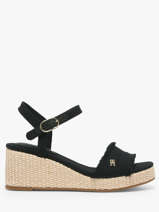 Sandalen Uit Leder Tommy hilfiger Zwart women 9470BDS