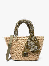 Handtas Bandana Stro Le voyage en panier Groen bandana PM968