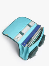 Boekentas 2 Compartimenten Cameleon Blauw vintage urban PBVBCA35-vue-porte