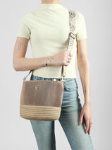 Cross Body Tas Tissee Le voyage en panier Beige tissee PM924-vue-porte