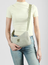 Cross Body Tas Resille Katoen Le voyage en panier Groen resille PM942-vue-porte