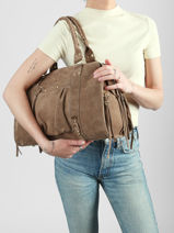 Schoudertas A4 Formaat Velvet Milano Bruin velvet VE24095O-vue-porte