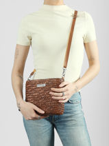 Cross Body Tas Milos Stro Les tropeziennes Bruin milos TZ04-vue-porte