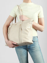 Schoudertas Zip Lulu castagnette Beige zip ALBIN-vue-porte