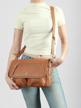 Cross Body Tas Zip Lulu castagnette Bruin zip ALENA-vue-porte