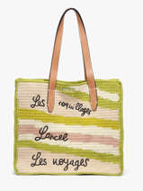 Schoudertas Lancel Plage Crochet Lancel Groen summer capsule A14005