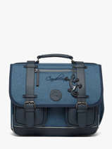 Boekentas 2 Compartimenten Cameleon Blauw vintage color - VIC-CA35