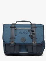 Boekentas 2 Compartimenten Cameleon Blauw vintage color CA38