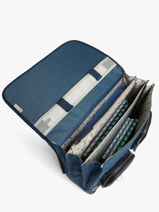 Boekentas 3 Compartimenten Cameleon Blauw vintage color VIC-CA41-vue-porte