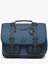 Boekentas 3 Compartimenten Vintage Color Cameleon Blauw vintage color VIC-CA41