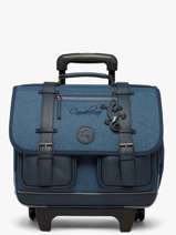 Boekentas Op Wieltjes 2 Compartimenten Vintage Color Cameleon Blauw vintage color CR38