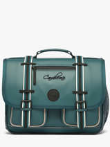 Boekentas 2 Compartimenten Cameleon Blauw vintage north CA38