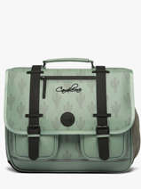 Boekentas 3 Compartimenten Cameleon Groen vintage north CA41
