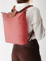 Longchamp Le pliage original Rugzak Roze-vue-porte