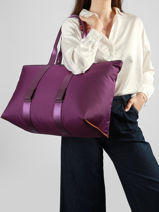 Schoudertas L Mistral Rollable Nylon En Leder Lancel Violet mistral A13996-vue-porte